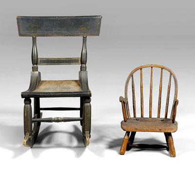 Appraisal: Classical paint-decorated rocking chair original painted surface with traces of