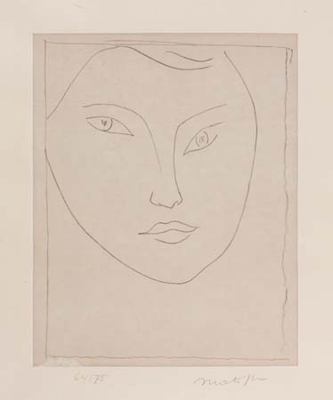 Appraisal: HENRI MATISSE Portrait de Claude D Lithograph on annam appliqu