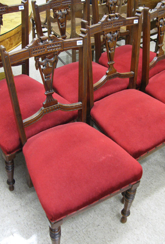 Appraisal: A SET OF SIX VICTORIAN MAHOGANY DINING CHAIRS English late