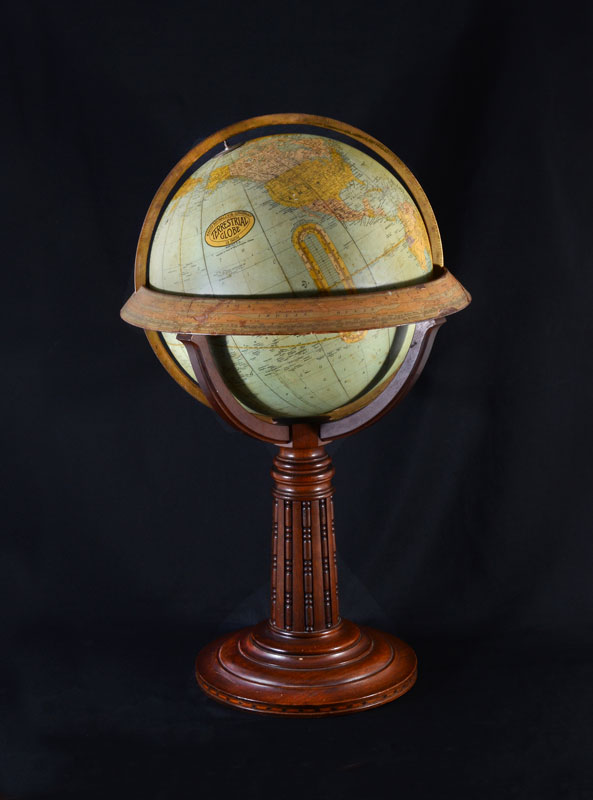 Appraisal: '' RAND MCNALLY TERRESTRIAL GLOBE ON STAND Post WWI Rand