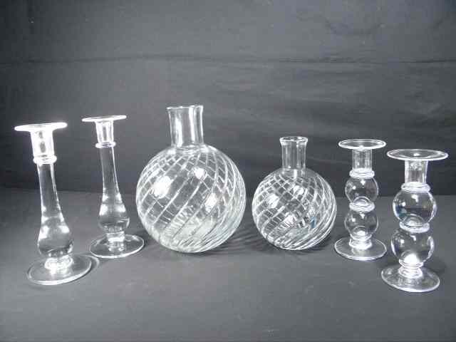 Appraisal: Two Baccarat crystal cut vases One large and one small