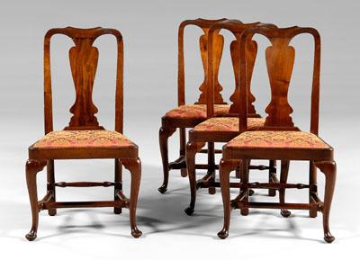 Appraisal: Set of four Queen Anne style dining chairs each mahogany