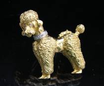 Appraisal: K Gold Poodle Brooch K yellow gold poodle with diamond