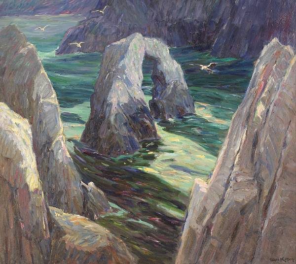 Appraisal: George Joseph Koch American - Natural Arch and Coastal Cliffs