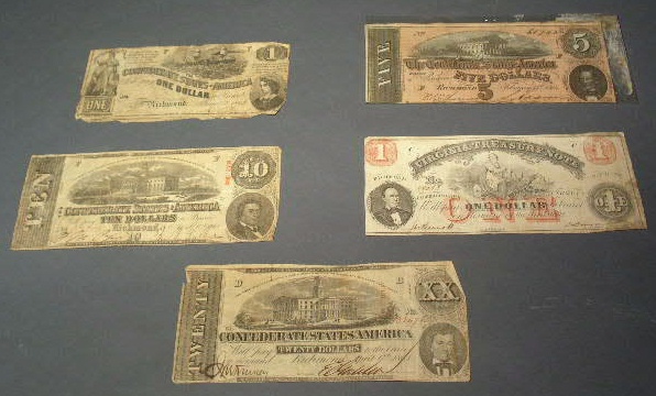 Appraisal: Group of Confederate currency