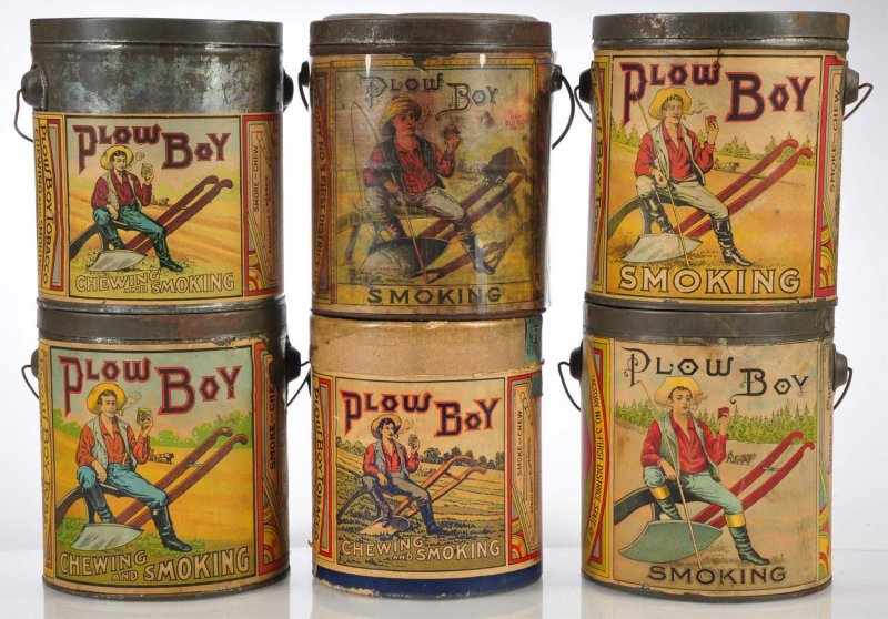 Appraisal: Lot of Plow Boy Tobacco Pails Description Wonderful world of