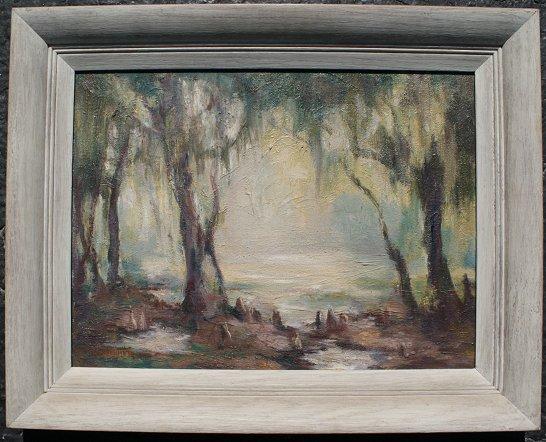 Appraisal: LINDENMUTH Tod American - ''Cypress Swamp'' OIL Masonite '' x