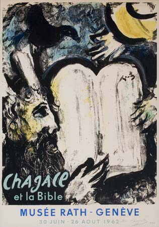 Appraisal: MARC CHAGALL Moses and the Tablets of the Law Color