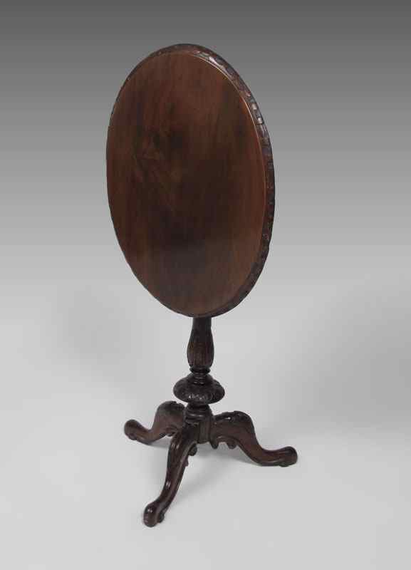 Appraisal: LATE TH CENTURY CARVED TILT TOP TABLE Fine small size