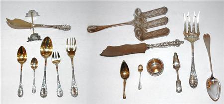 Appraisal: French Silver Flatware Service T w an Associated Miscellaneous Group