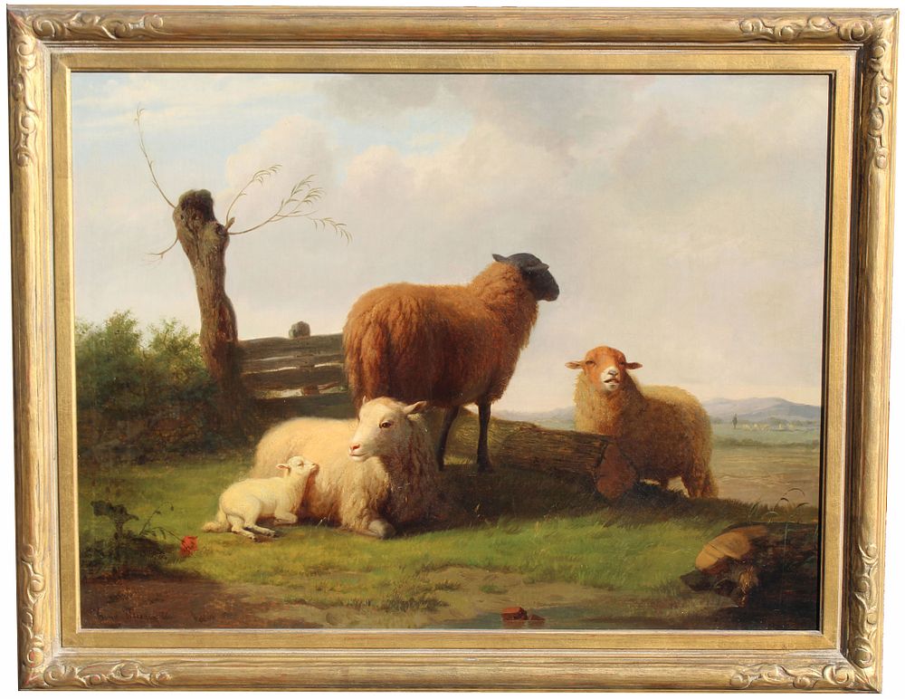 Appraisal: Tony Marin American Bucolic Landscape w Sheep Tony Marin American