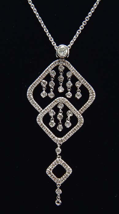 Appraisal: DIAMOND NECKLACE Elegant kt white gold necklace is set with