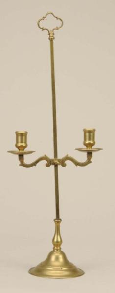 Appraisal: Brass Adjustable Two-Light Bouillotte Description th Century With scrolled and