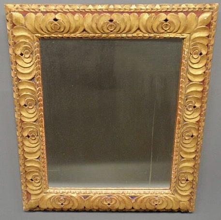 Appraisal: Italian gilt carved mirror h x w