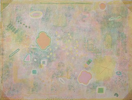 Appraisal: ROBERT NATKIN UNTITLED COMPOSITION IN PINK GREEN Serigraph x in