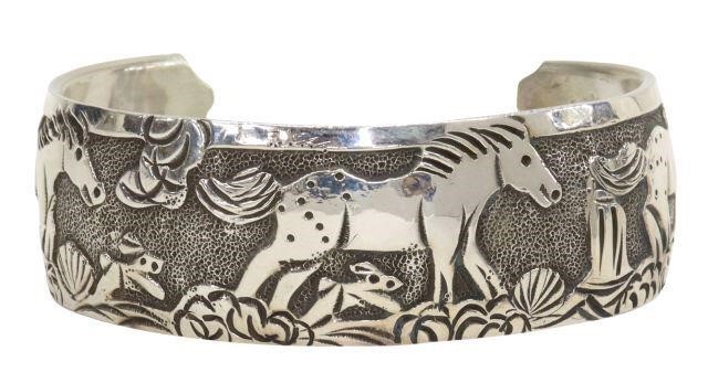 Appraisal: Native American sterling silver cuff bracelet Lloyd Becenti Navajo Dine