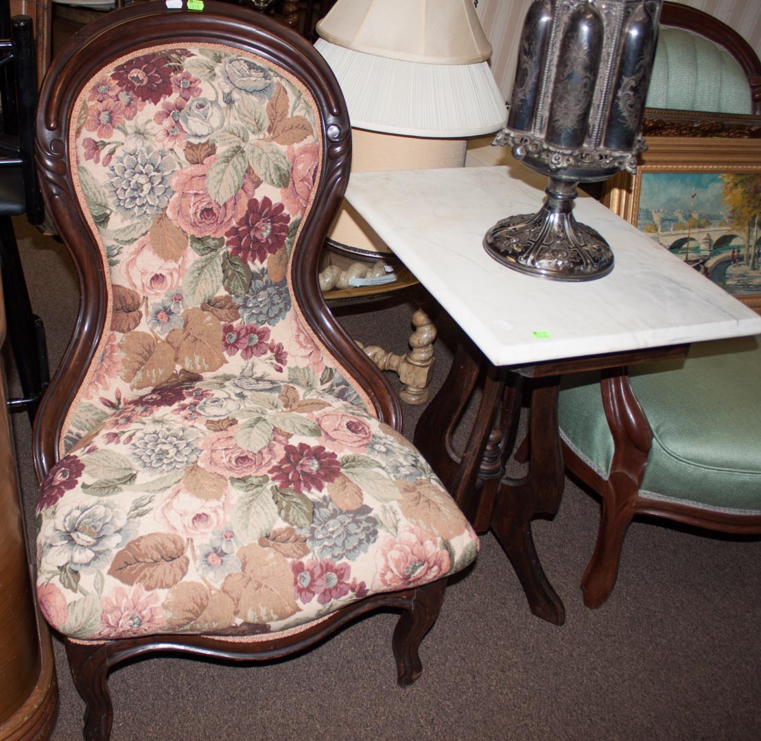 Appraisal: Two pieces of Victorian furniture including marble top stand and