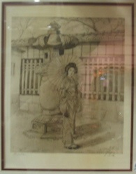 Appraisal: AN ORIGINAL ETCHING titled Geisha in by in signed indistinctly