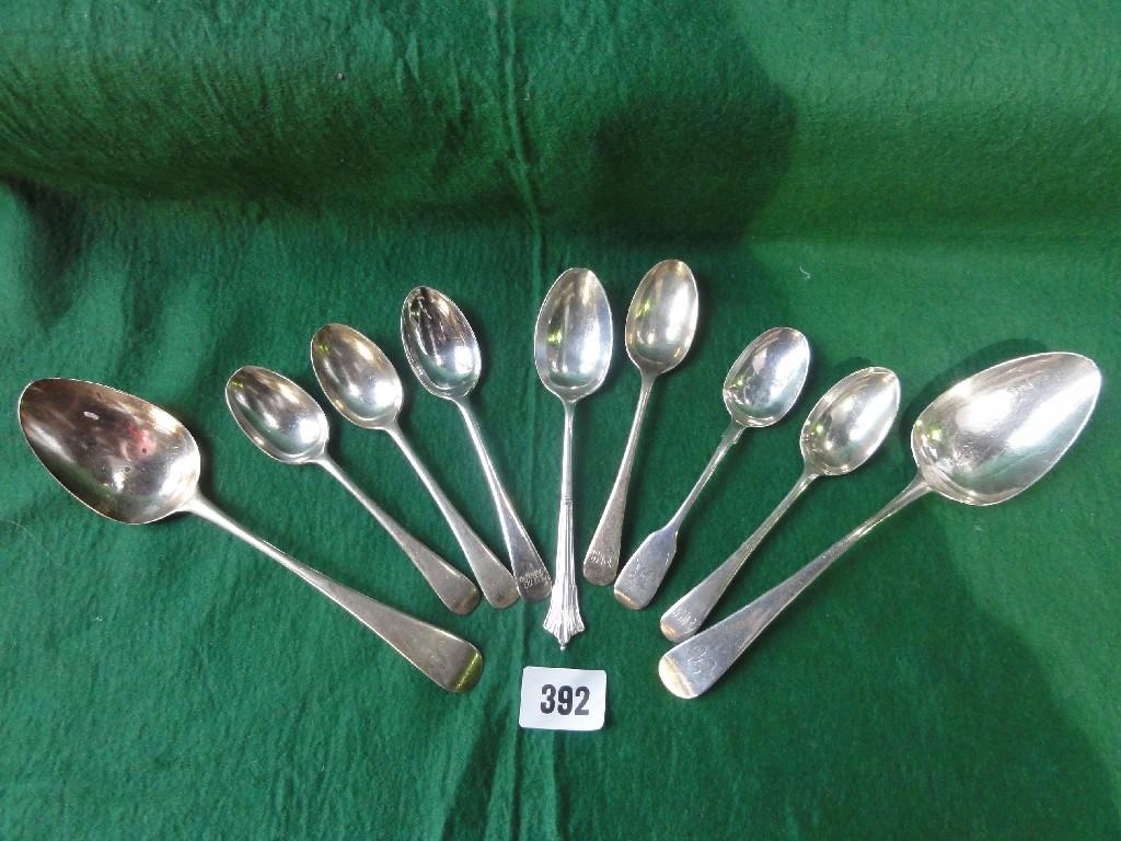 Appraisal: Five silver teaspoons Sheffield by Atkin Brothers two further teaspoons