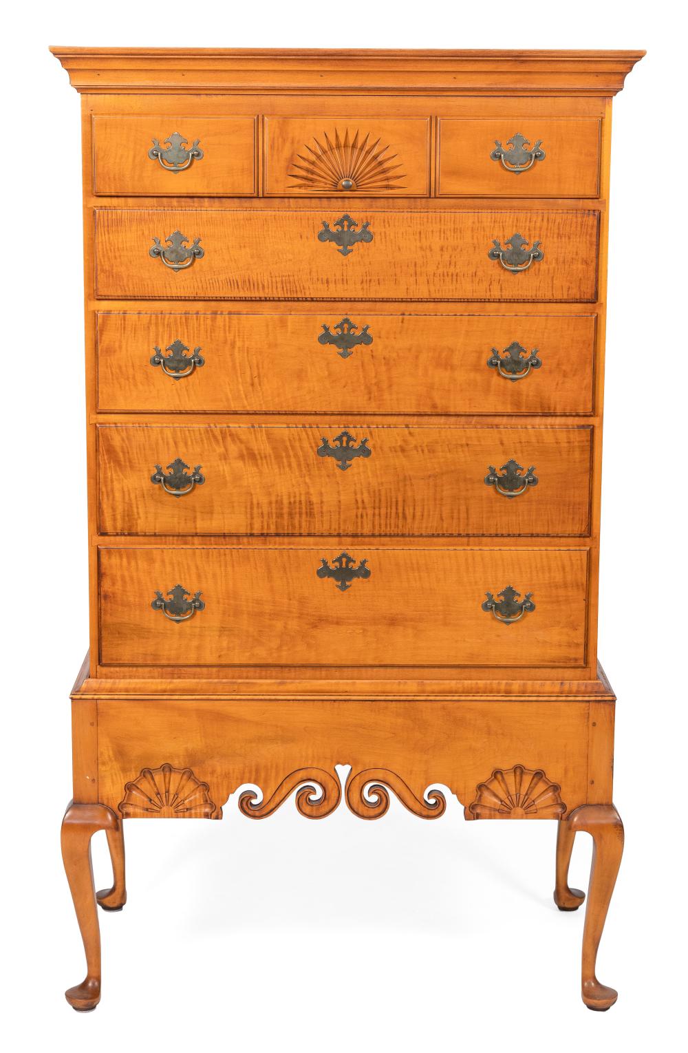 Appraisal: ELDRED WHEELER QUEEN ANNE-STYLE CHEST-ON-FRAME TH CENTURY HEIGHT WIDTH DEPTH