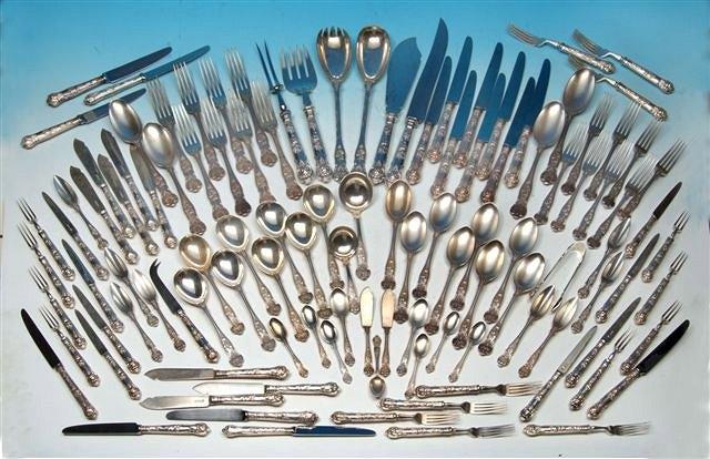 Appraisal: A QUEEN ELIZABETH II SILVER FLATWARE CANTEEN by D J