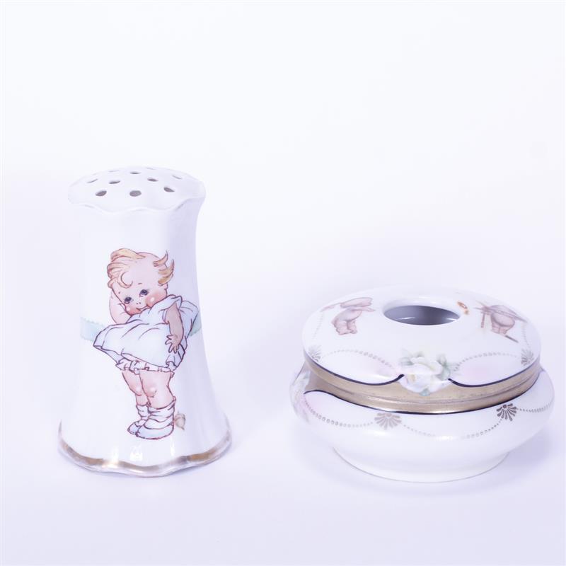 Appraisal: Kewpie Doll Victorian Scherzer Porcelain Hair Receiver with white roses