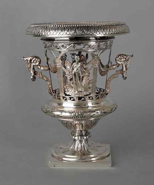 Appraisal: Continental silver urn late th c h ozt