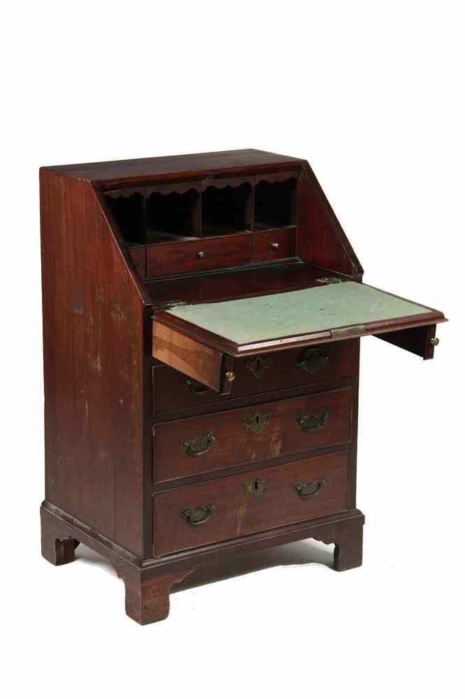 Appraisal: MINIATURE DROP FRONT DESK - Period Diminutive American Chippendale Drop-Front