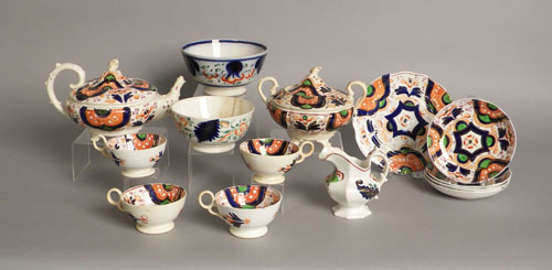 Appraisal: Eleven piece Gaudy Welsh tea service together with two similar