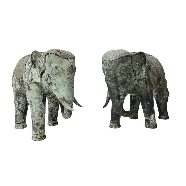 Appraisal: Pair of Chinese Style Bronze Elephants Pair of Chinese Style