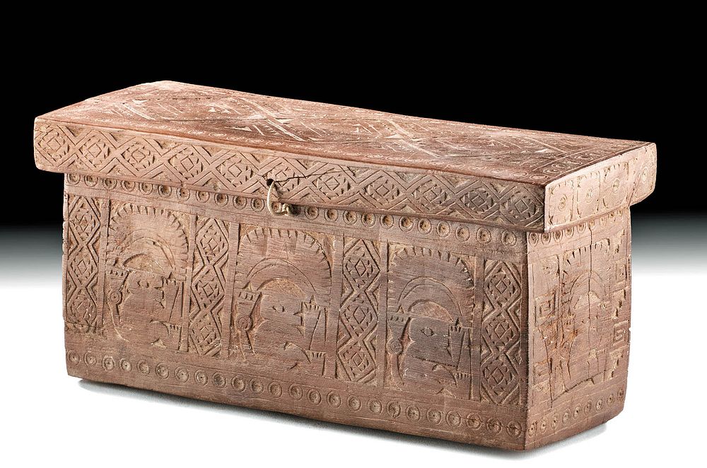 Appraisal: Chancay Wood Box with Lid ex-Sotheby's Originally Listed At Pre-Columbian