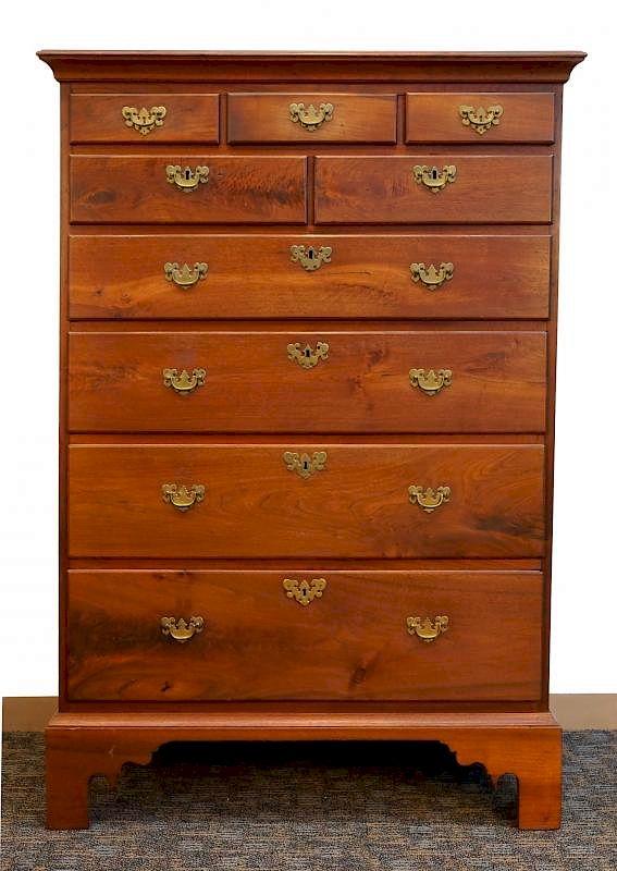 Appraisal: Chippendale Tall Chest Chippendale Tall Chest Description In solid walnut