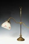 Appraisal: READING LAMP - Weighted Base Brass Adjustable Goose-neck early electric