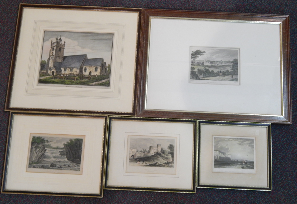 Appraisal: A collection of thC coloured prints to include Dudley Castle