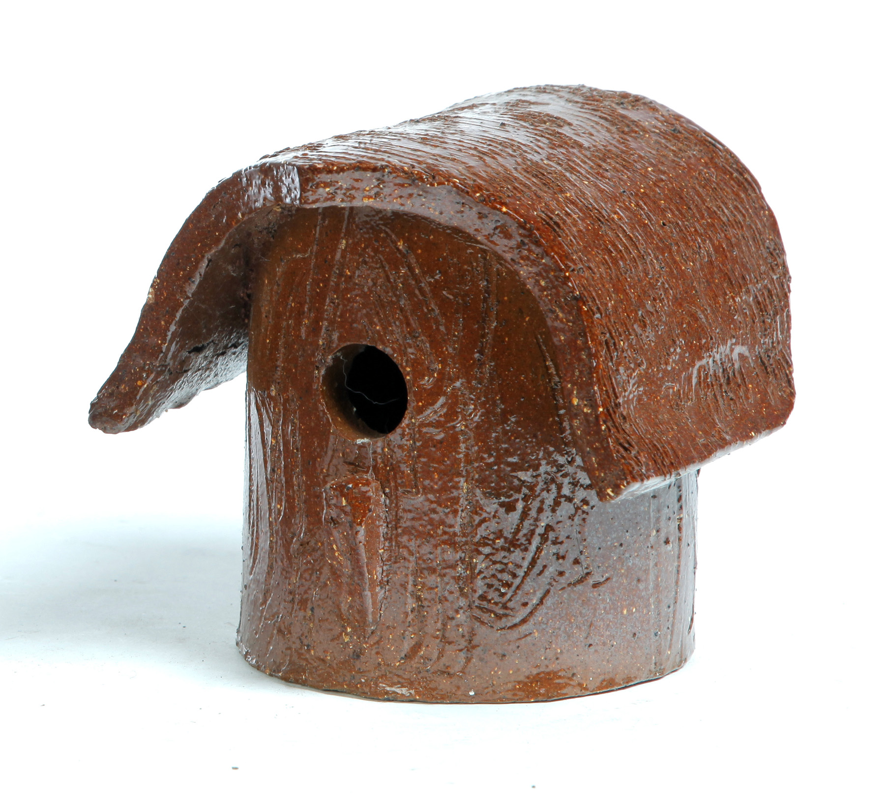 Appraisal: OHIO SEWERTILE BIRD HOUSE Twentieth century Shaped roof h Sold