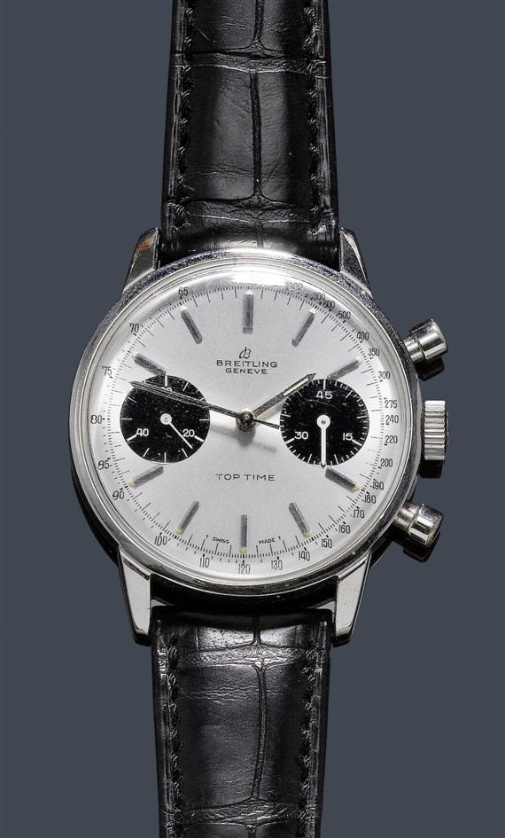 Appraisal: A GENTLEMAN'S WRISTWATCH CHRONOGRAPH BREITLING TOP-TIME 's Steel Ref Polished