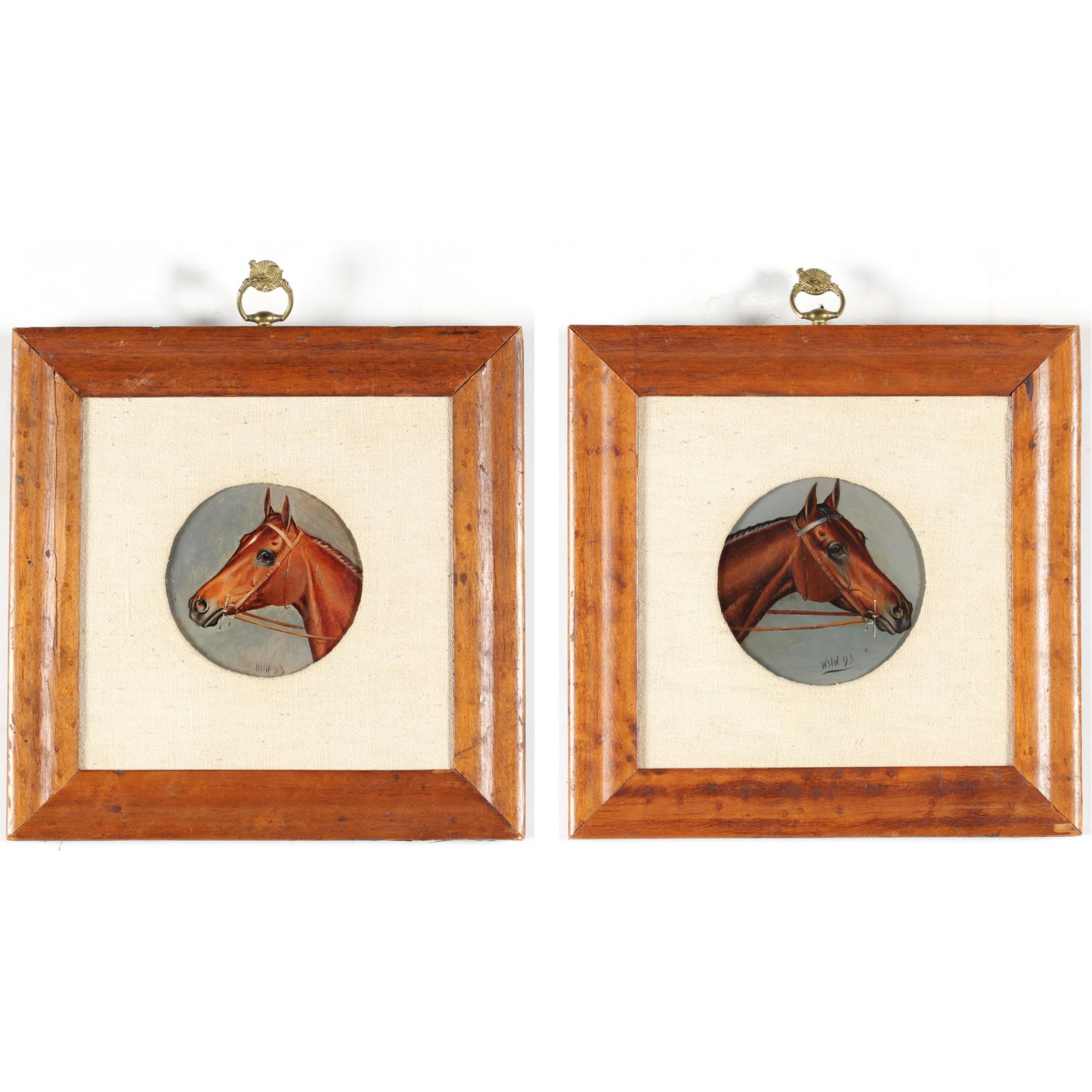 Appraisal: William H Willoughby English th century Pair of Racehorse Portraits