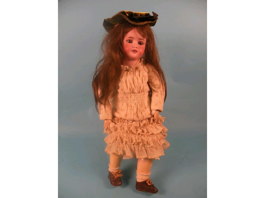 Appraisal: A Simon Halbig bisque headed doll numbered to back of