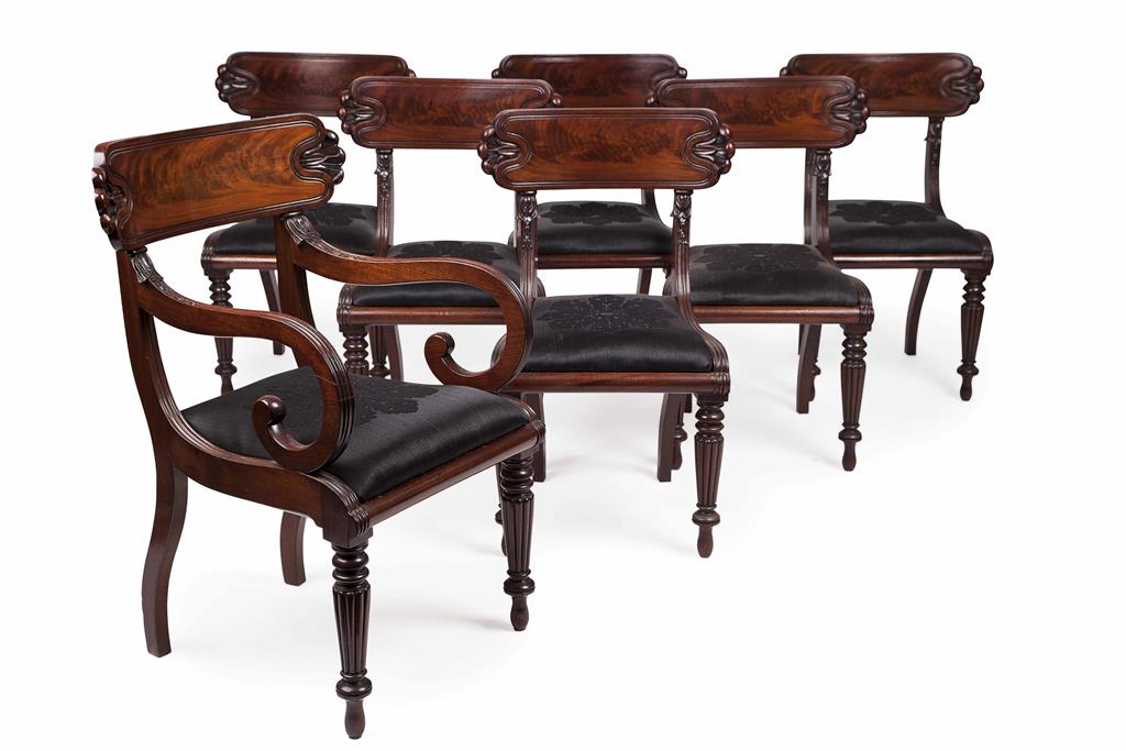 Appraisal: SET OF SEVEN SCOTTISH REGENCY MAHOGANY CHAIRS ATTRIBUTED TO WILLIAM