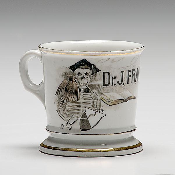 Appraisal: OUTSTANDING OCCUPATIONAL SHAVING MUG OF A DOCTOR porcelain with polychrome