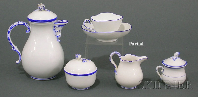 Appraisal: Meissen Blue Enameled White Porcelain Demitasse Service for Twelve early