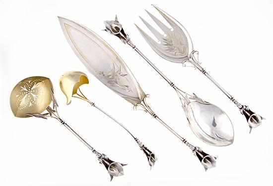 Appraisal: Rare Whiting Calla Lily pattern sterling serving pieces New York