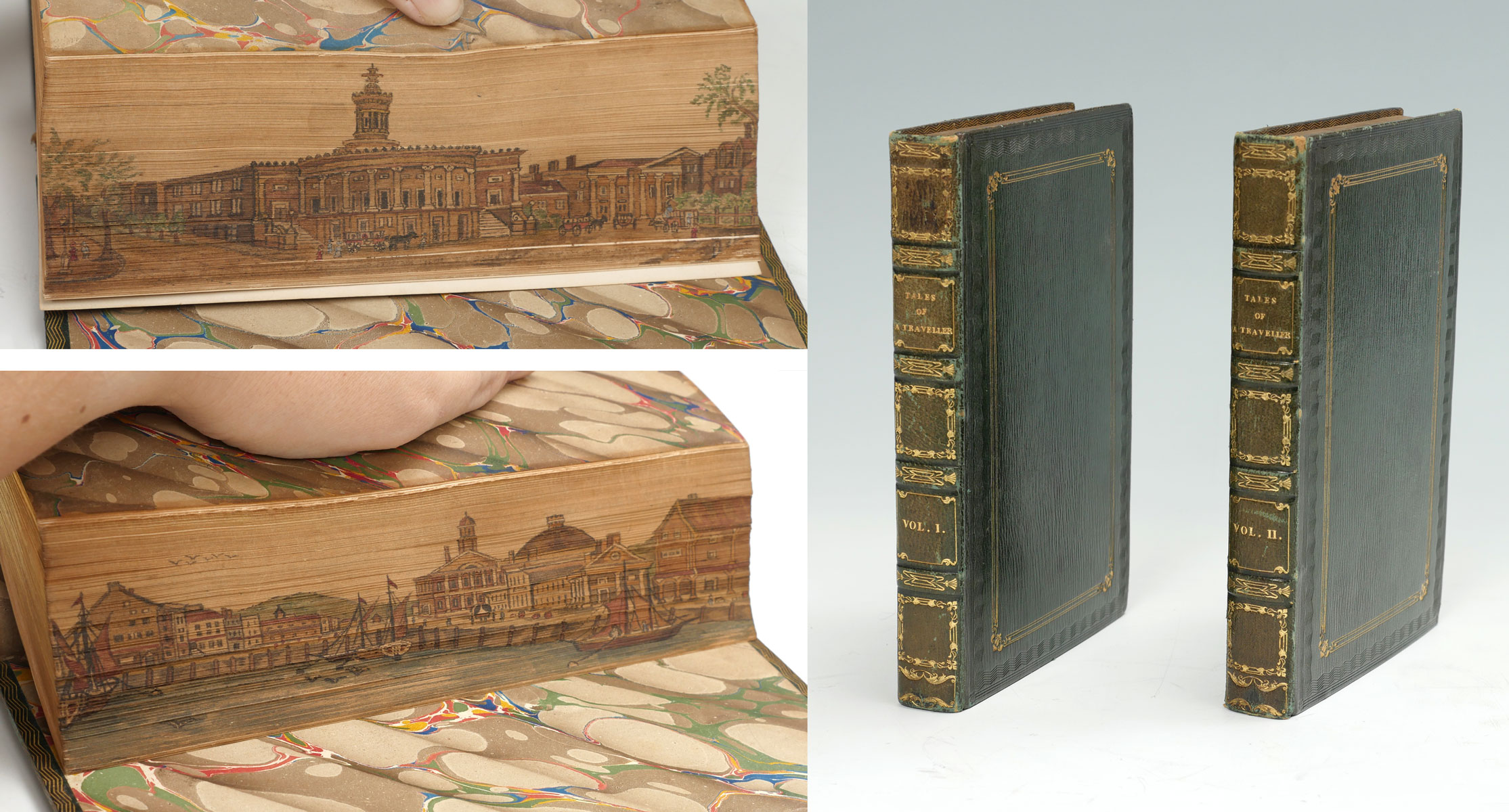 Appraisal: TH CENTURY -VOLUME FORE-EDGE PAINTED BOOKS Volume set of ''Tales