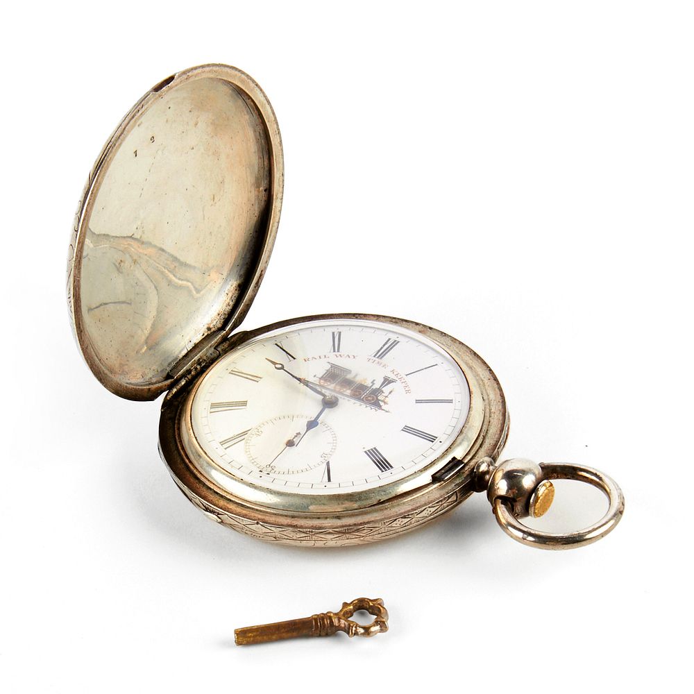 Appraisal: Large Railway Time Keeper Pocket Watch Locle Suisse Large pocket