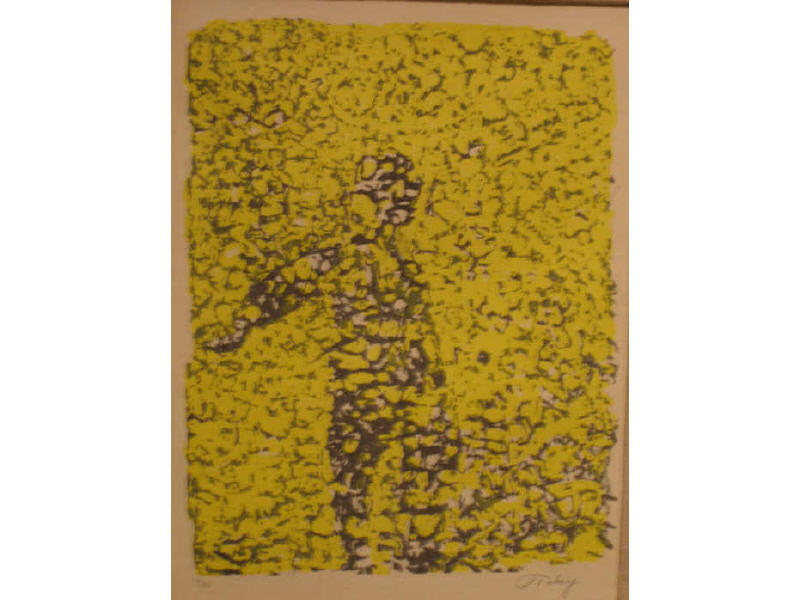 Appraisal: MARK TOBEY AMERICAN - Figure on yellow ground pencil numbered