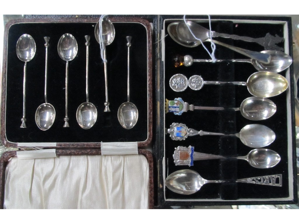 Appraisal: A Lot comprising a cased set of six silver coffee