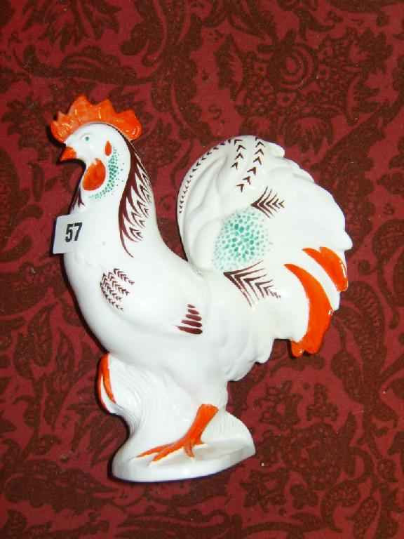 Appraisal: A Foley china model of a cockerel with painted orange