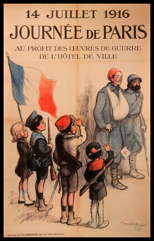 Appraisal: Francisque POULBOT - Vintage World War I Poster Paris Day