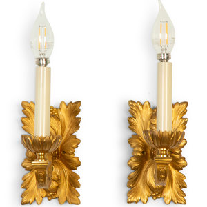 Appraisal: A Set of Four Gilt Bronze Single-Light Sconces Early th