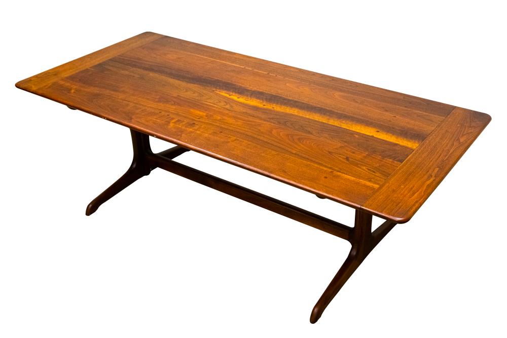 Appraisal: SAM MALOOF - WALNUT DINING TABLEcirca signed Designed Made Maloof